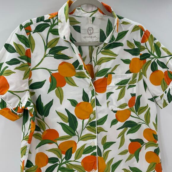 SOLD Anthropologie Printfresh M Clementine Pajama Set Short Sleeve Top Shorts - Picture 6 of 14